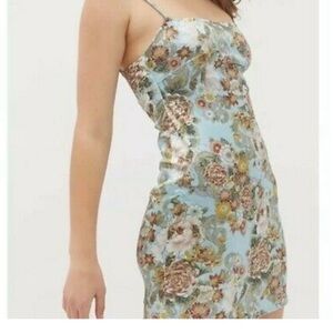 Urban Outfitters Floral Mini Dress - Blue and Pink